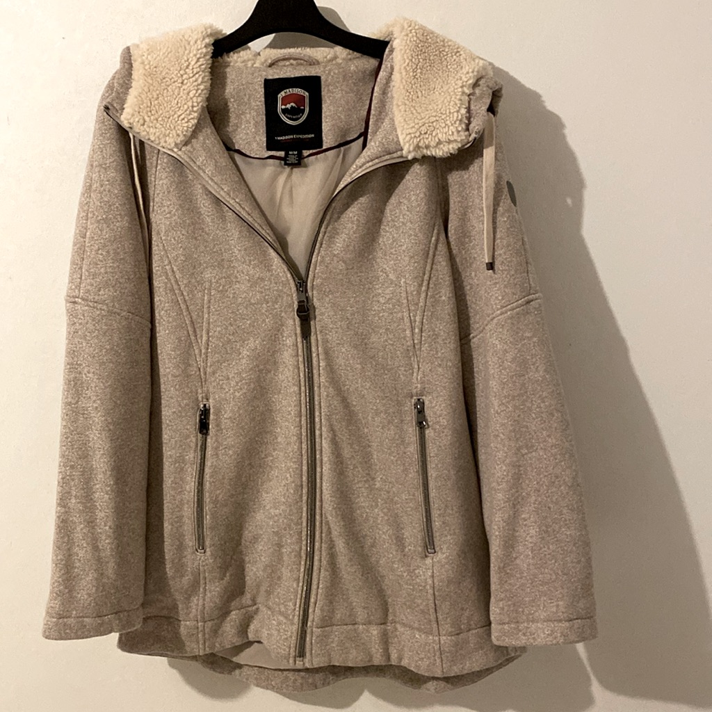 J. Madison Expedition Fabric & Sherpa Car Coat. Like New. Sz. Med.